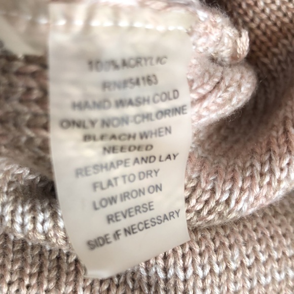 Calvin Klein Cowl Neck Sweater Dress Long Sleeve Tan - Picture 7 of 7